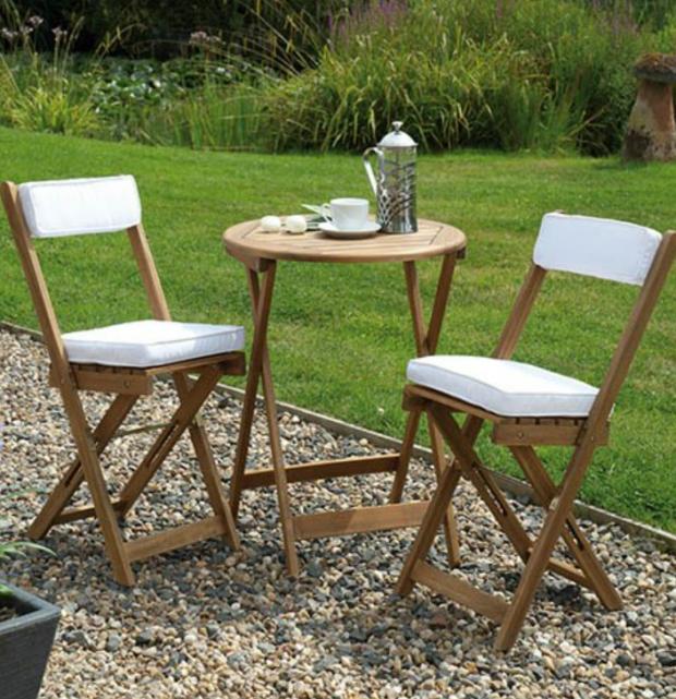 County Times: Raffles Bistro Set with Cushions - Natural. Credit: You Garden