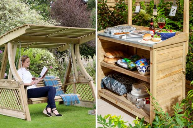 County Times: (left to right) Swing seat and BBQ servery. Credit: You Garden