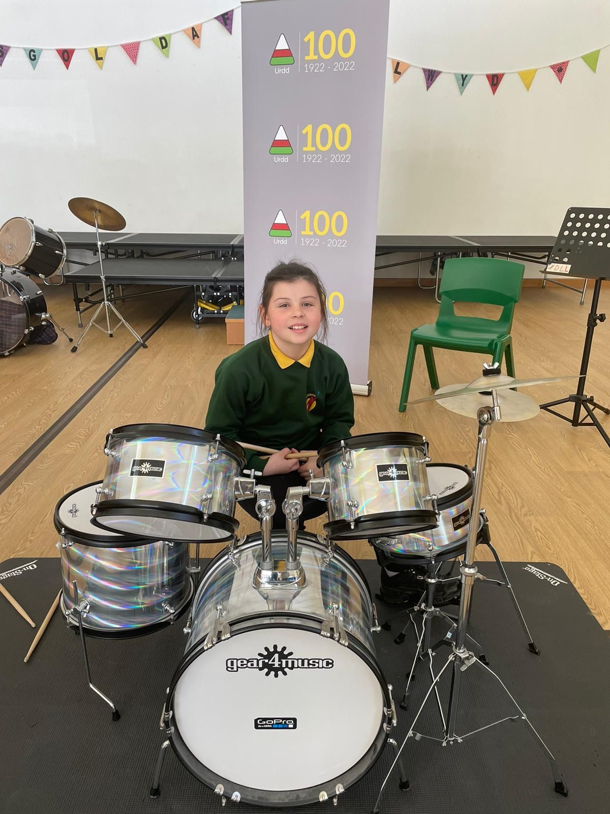 A drummer from Ysgol Dafydd Llwyd, Newtown will be competing in the percussion solo Year 6 and younger competition at the 2022 Urdd Eisteddfod in Denbigh.