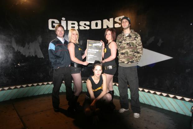 Gibsons Night Club, Oswestry KE205A-2007Pic Paul Headings, Cara Wilson, Jo Robinson, Kelly Ihle and AJ.