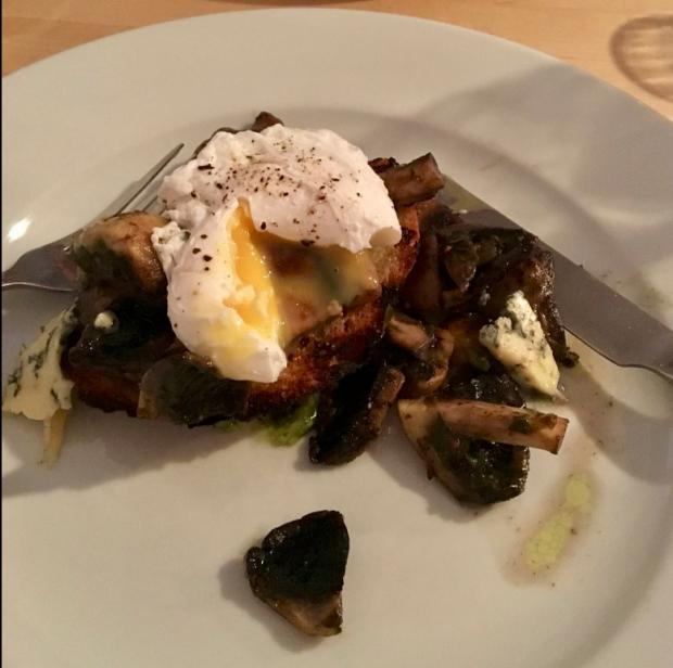 County Times: Mushrooms on rustic toast with Roquefort and slow poached eggs (Tripadvisor)