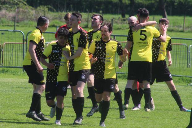 County Times: Action from Talgarth Town's victory over Penybont United. Picture by Barcud-Coch Photography.