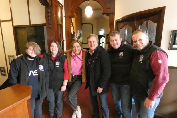 Aled Jones and Amy Dowden with members of the Albert Hall management committee. Pic Ben Williams