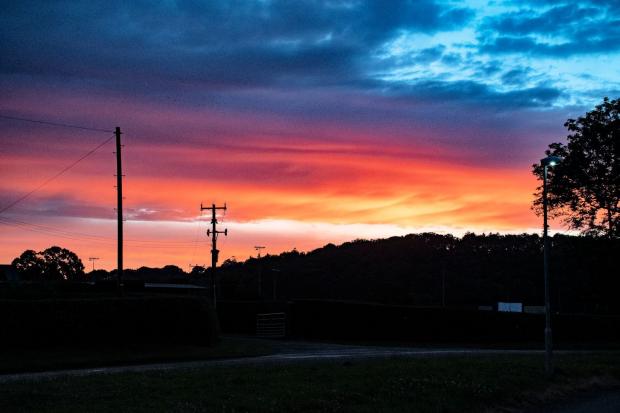 County Times: Sunset over Guilsfield. Picture by John Firth.