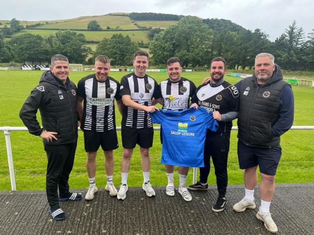County Times: Bow Street Football Club have signed Rhydian Davies, Dafydd Carruthers and Ifan Burrell. Picture: Bow Street FC.