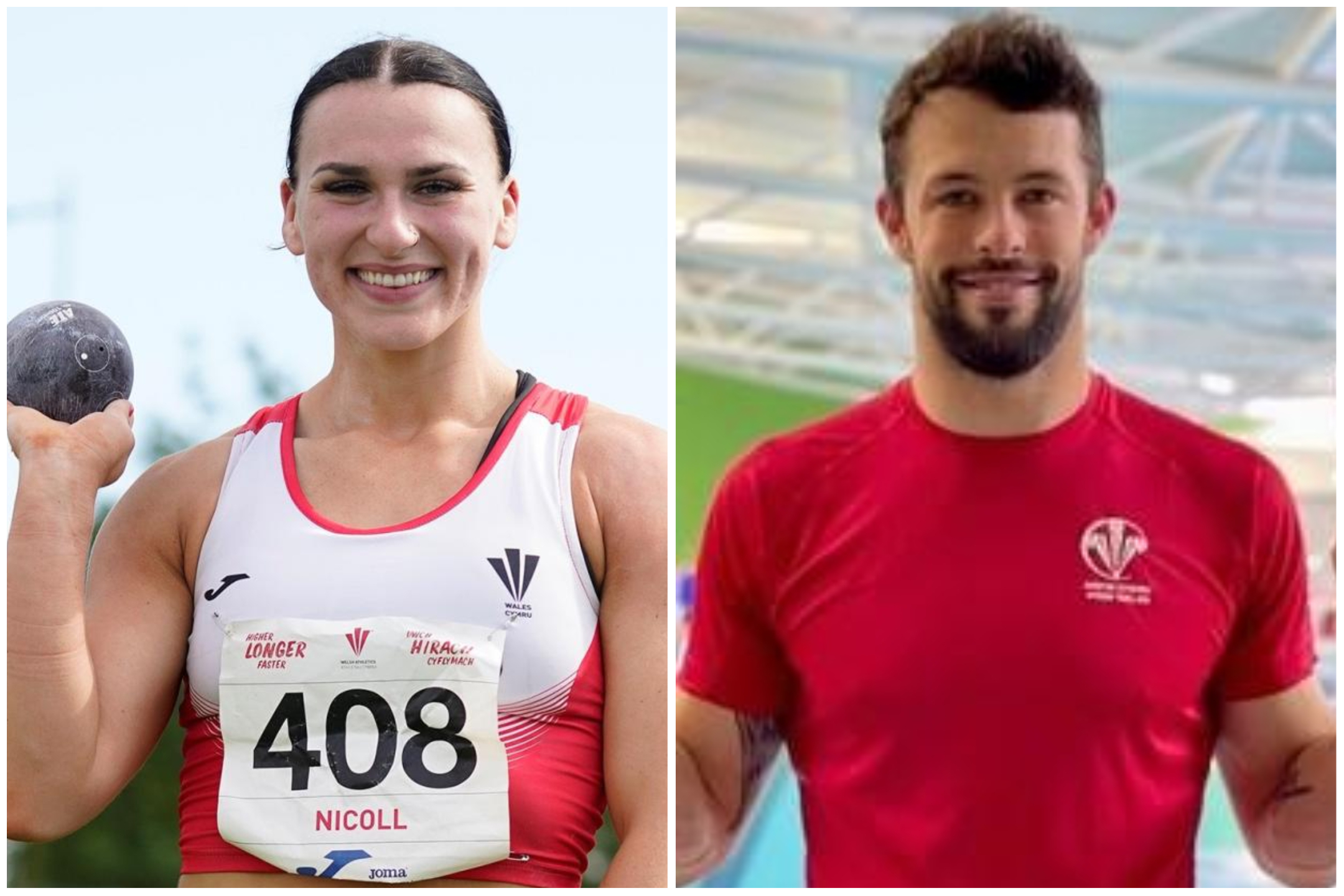 Shot put star Adele Nicoll and swimmer Dan Jones will represent Wales at the Commonwealth Games later this year. Picture by Graham Glenndenning.