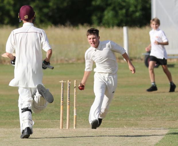 County Times: James Corfield Excellence in Cricket Trophy 2022.Welshpool High School v Newtown High School at Montgomery Cricket Club on Tuesday 12th July.Pictured is Liam Howard (Welshpool High School) Picture by Phil Blagg Photography.PB069-2022-31
