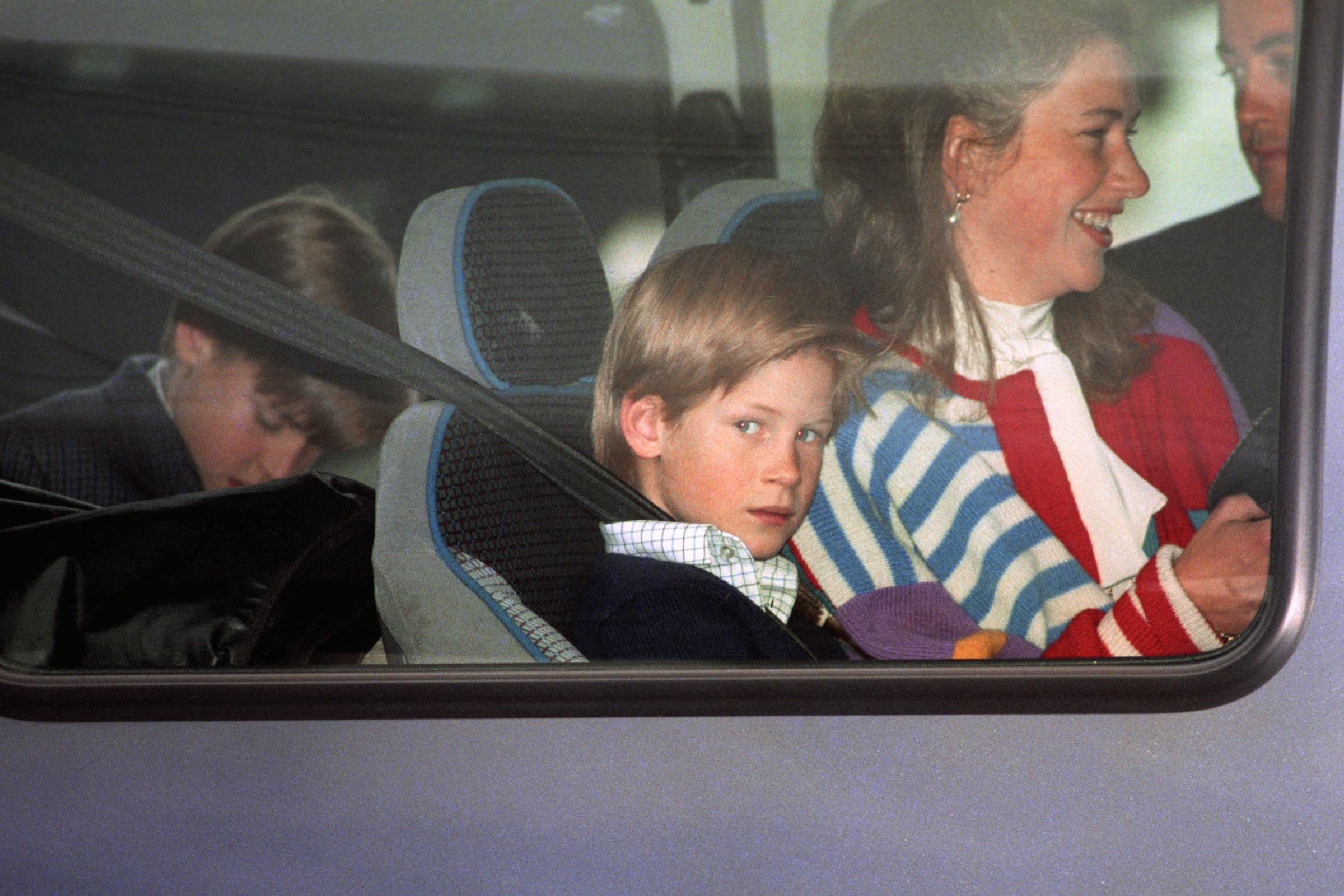 File photo dated 26/10/1993 of Prince William, Prince Harry with Tiggy Legge-Bourke arriving at Heathrow Airport. The BBC has agreed to pay substantial damages to the Duke of Cambridges ex-nanny Tiggy Legge-Bourke over false and malicious