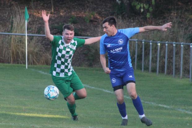 County Times: Action from Hay St Mary's win over Penybont United. Picture by Barcud-Coch Photography.