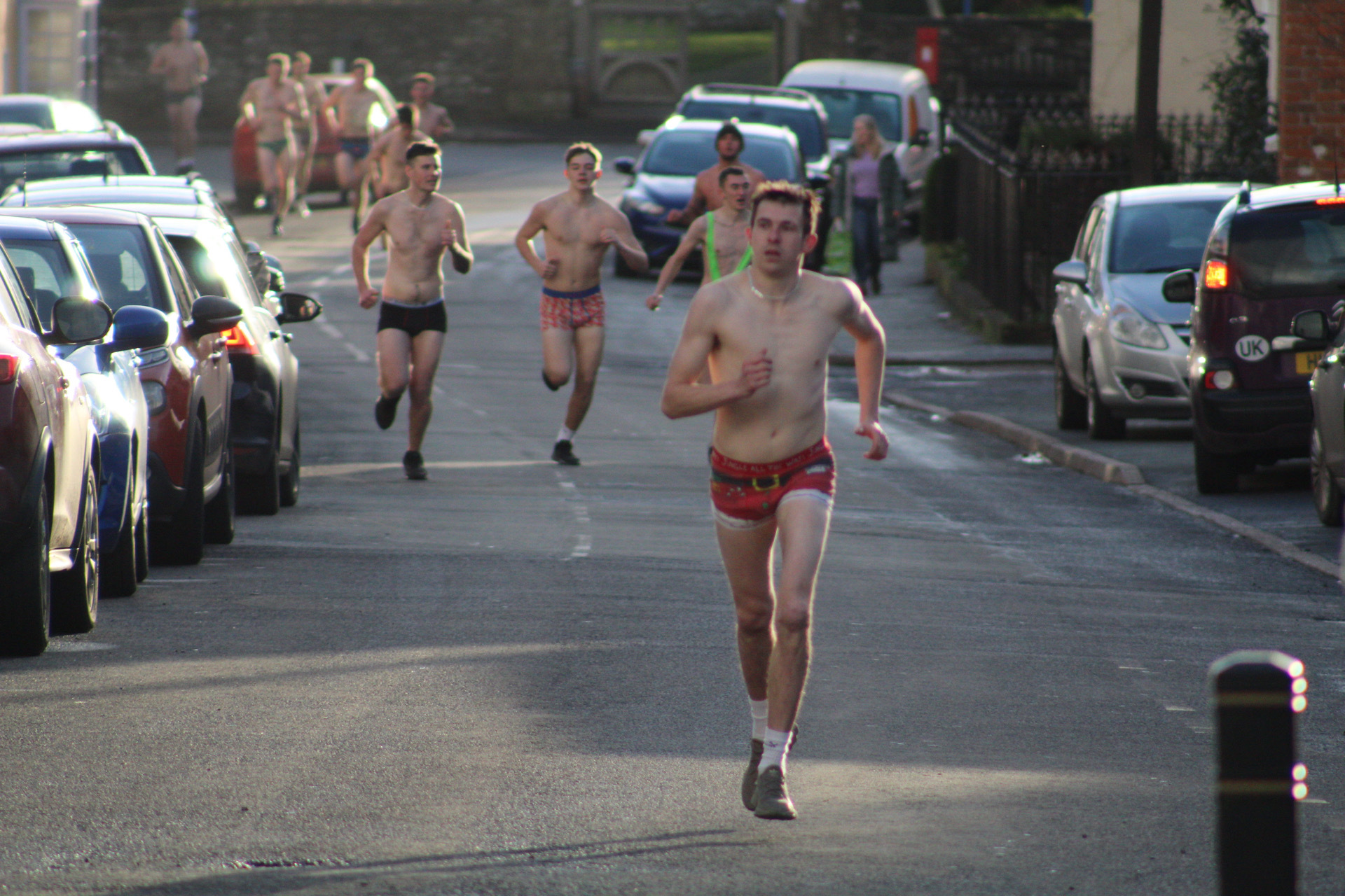 First to finish the one mile Boxing Day Run in Bishops Castle was Jack Griffiths. Picture by Jack Butler-Jones.