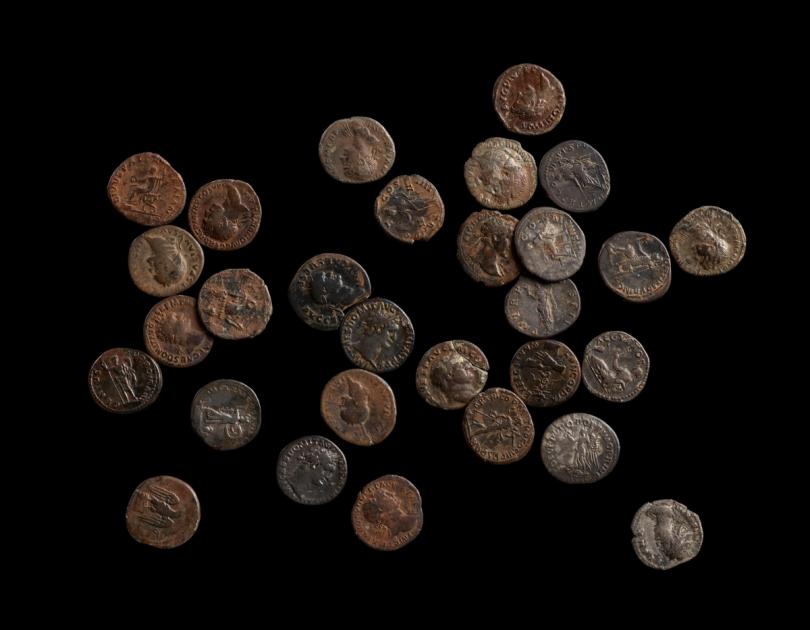 Powys metal detectorists uncover 2,000 year old Roman coins 