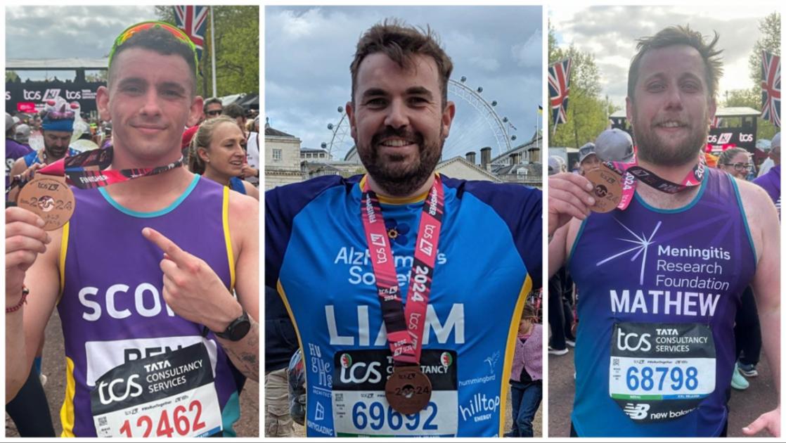 Läufer des London Marathon 2024 aus Powys absolvieren das berühmte Rennen