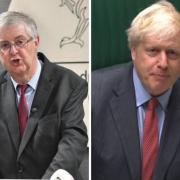 Mark Drakeford and Boris Johnson