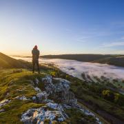 A walker on the Offa's Dyke Path in north Wales. Images by Craig Colville photographer. Copyright held by Denbighshire County council.