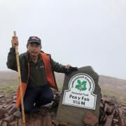 Mahadev Thapa at the summit of Pen y Fan in the Brecon Beacons