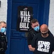 The Kill the Bill movement was partly why Wayne Powell smashed windows at Montgomeryshire MP Craig Williams' Welshpool office last year. Photo by Kill the Bill Montgomeryshire