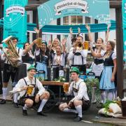 Residents of Llanwrtyd Wells, wake up to an enchanting Bavarian wonderland as PerfectDraft brings the magic of Oktoberfest to the smallest town in the UK in a bid to show consumers how they can celebrate at home. 25th September 2021.  See SWNS story