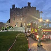 Firefighters from across Montgomeryshire attended the training exercise at Powis Castle on October 4 (Pic: Craig Thomas/via twitter)