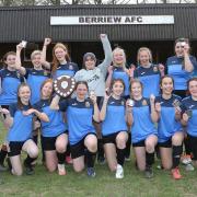 Central Wales FA Girls Inter League Tournament 2021/22 held at Berriew Football Club last Sunday 10th April 2022.
Pictured are the winners Powys Under 16's team.
Picture by Phil Blagg Photography.
PB035-2022-110