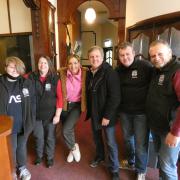Aled Jones and Amy Dowden with members of the Albert Hall management committee. Pic Ben Williams