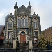Former Wesleyan Chapel, Long Bridge Street, Llanidloes. Picture in December 2021