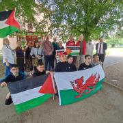The group of six 15-year-old boys along with their two youth leaders from the West Bank in Palestine were in Llanidloes on Thursday, July 7, where they spent the morning at Llanidloes High School.
