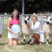 Emma Corfield (second left) presents the James Corfield Trophy for excellence within the Kerry Hill Society to Ellie Owens and her champion Kerry Hill. Also pictured is judge Sion Jones and Angie Burgess (1st reserve champion)
Picture by Phil Blagg