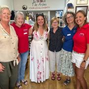 Charlotte Church meets volunteers and staff at The Arches in Rhayader