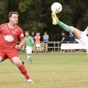 Action from Rhayader Town's win at Carno. Picture by Tim Evans.