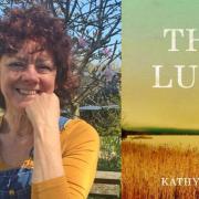 Kathy Biggs with her debut novel The Luck. Pictures by Aberystwyth University.