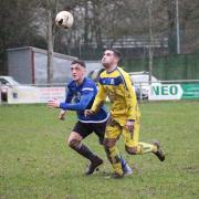 Action from Berriew's victory over Llandrindod Wells. Picture by Beed Images.