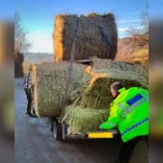 Powys driver sanctioned for carrying unsecure hay load