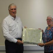 Ruth Kettel, pictured with Powys director Dave Davies