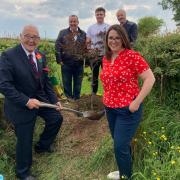 Brecon and Radnorshire MP Fay Jones joined the show's honorary president Bill Rees to plant a tree to mark the 100th Llanbister Show last year