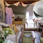 A restored version of Laura Ashley's first home in Powys.