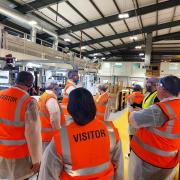 Visitors tour the Wipak UK factory in Welshpool