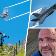 A photographer's hat was blown off by low-flying jets in the Mach Loop.