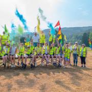 Volunteers who worked as marshals during the Machynleth Carnival Colour Run.