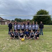 Llanfyllin Town Football Club Under 12s with their new kit.