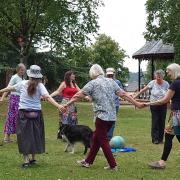 Members of Llandrindod Circle Dance Friends marked the day in Temple Gardens