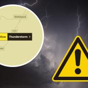 The warning will be in place in Powys until 8pm on Wednesday, August 2