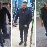 Dyfed Powys Police have released pictures of three men following a £1,000 theft from Tesco in Llandrindod Wells.