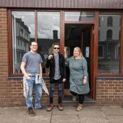 Machspace directors Cassian Lodge,  Avery Rowe and Katy Fowler collecting the keys to their new premises.