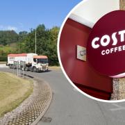 The Costa drive-thru would be beside the A458 near Welshpool Cattle Market.