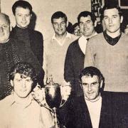 The Bear Hotel darts team line up in 1970