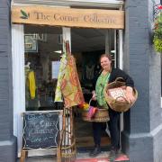 Nic Luxton outside The Corner Collective, one of Builth's newest shops