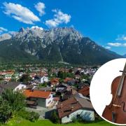 The violincello was made in the Bavarian Alpine town of Mittenwald.