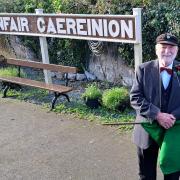 Tony Thorndike on his last day as guard on the Welshpool and Llanfair Light Railway.
