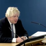 Screen grab from the UK Covid-19 Inquiry live stream of former prime minister Boris Johnson giving evidence at Dorland House in London, during its second investigation (Module 2) exploring core UK decision-making and political governance.