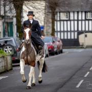 Jenna Sherrard riding Oakdale Elenydd at the David Davies Hunt in Llanidloes on Boxing Day 2023.